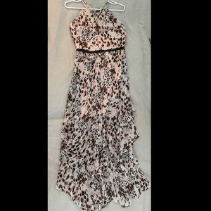 Adelyn Rae Animal Print Tiered Maxi Dress Size XS